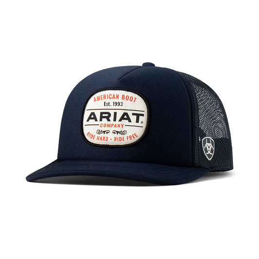 Ariat Casquette pour Homme Bleu Marine avec Patch et Logo Brodé