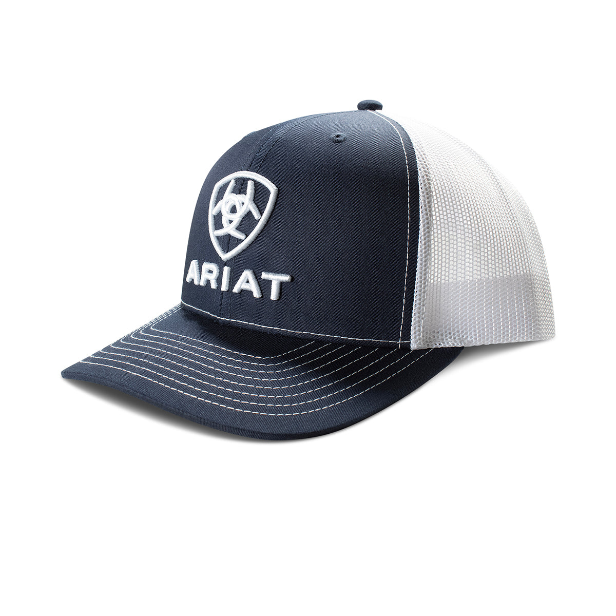 Ariat Casquette pour Homme Bleu Marine avec Logo et Écusson Brodés 3D