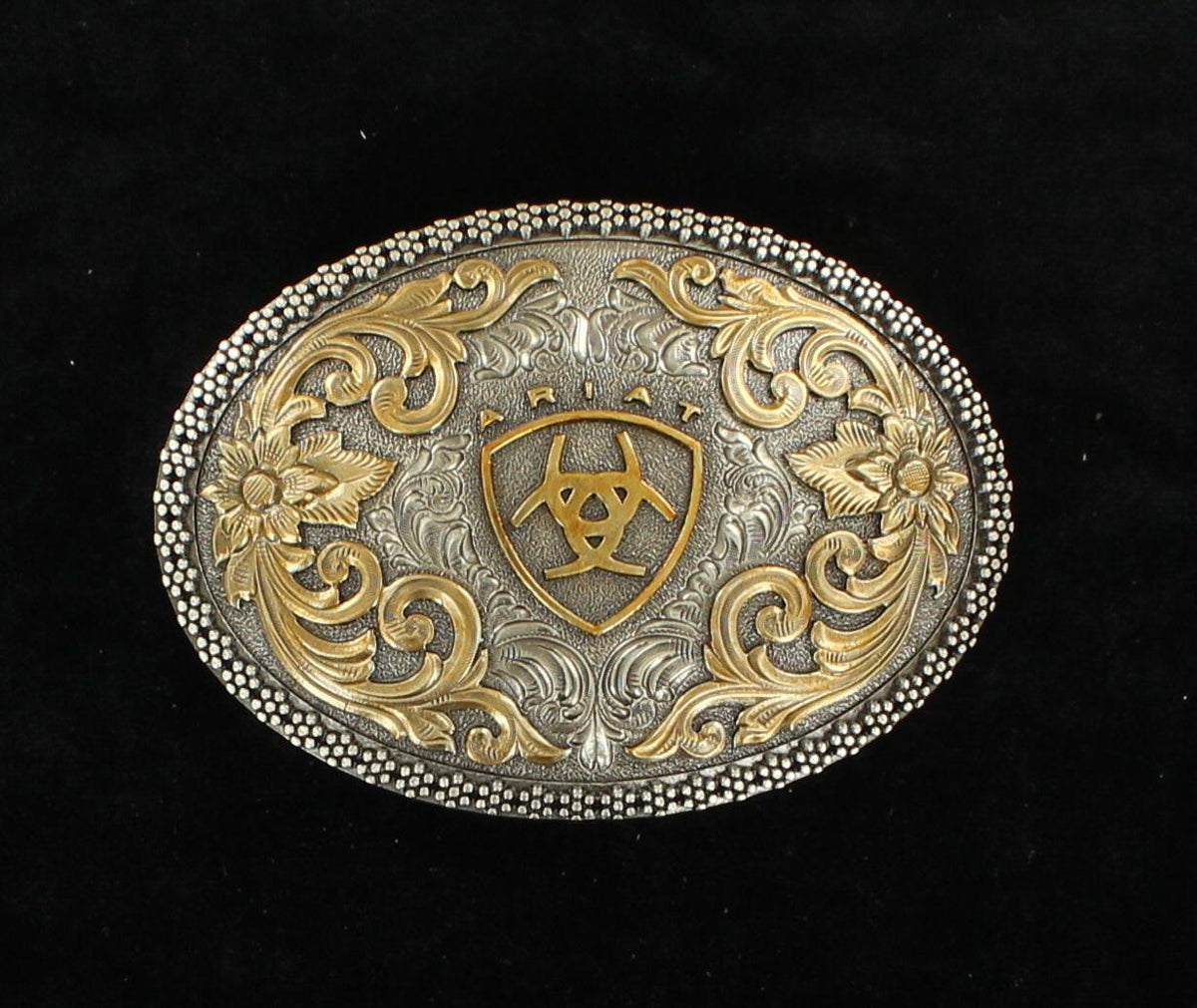 Ariat Boucle de Ceinture Ovale avec Logo et Décor Floral