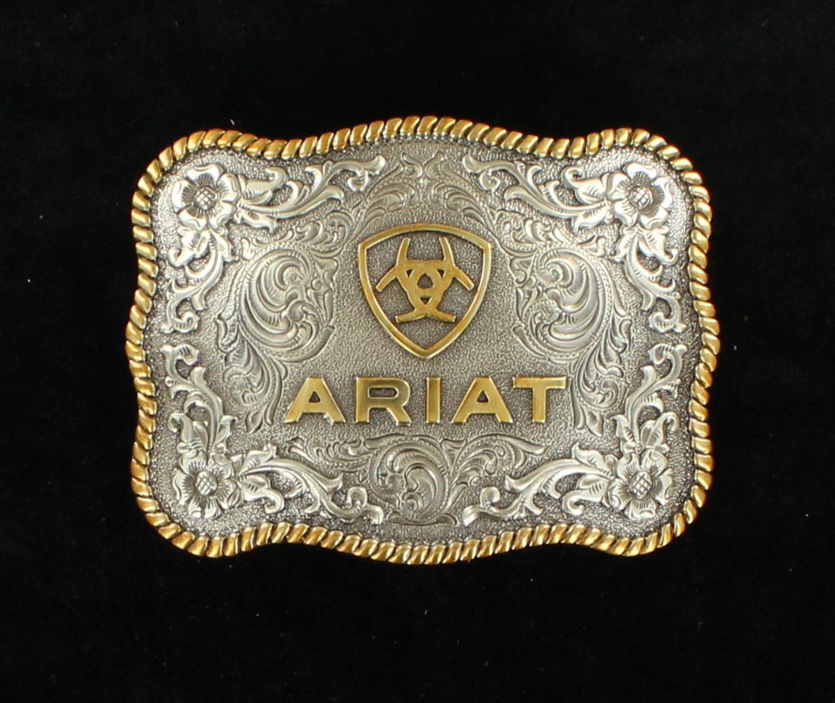 Ariat Grande Boucle de Ceinture à Bords Festonnés avec Logo et Motif Floral