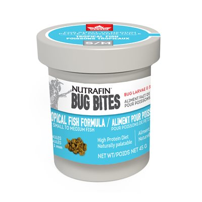 Microgranulés Bug Bites Fluval pour poissons tropicaux de petite à moyenne taille, 0,7-1 mm, 45 g