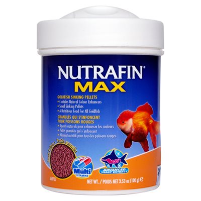 Granulés Nutrafin Max qui s’enfoncent pour poissons rouges, petits, 100 g (3,53 oz)