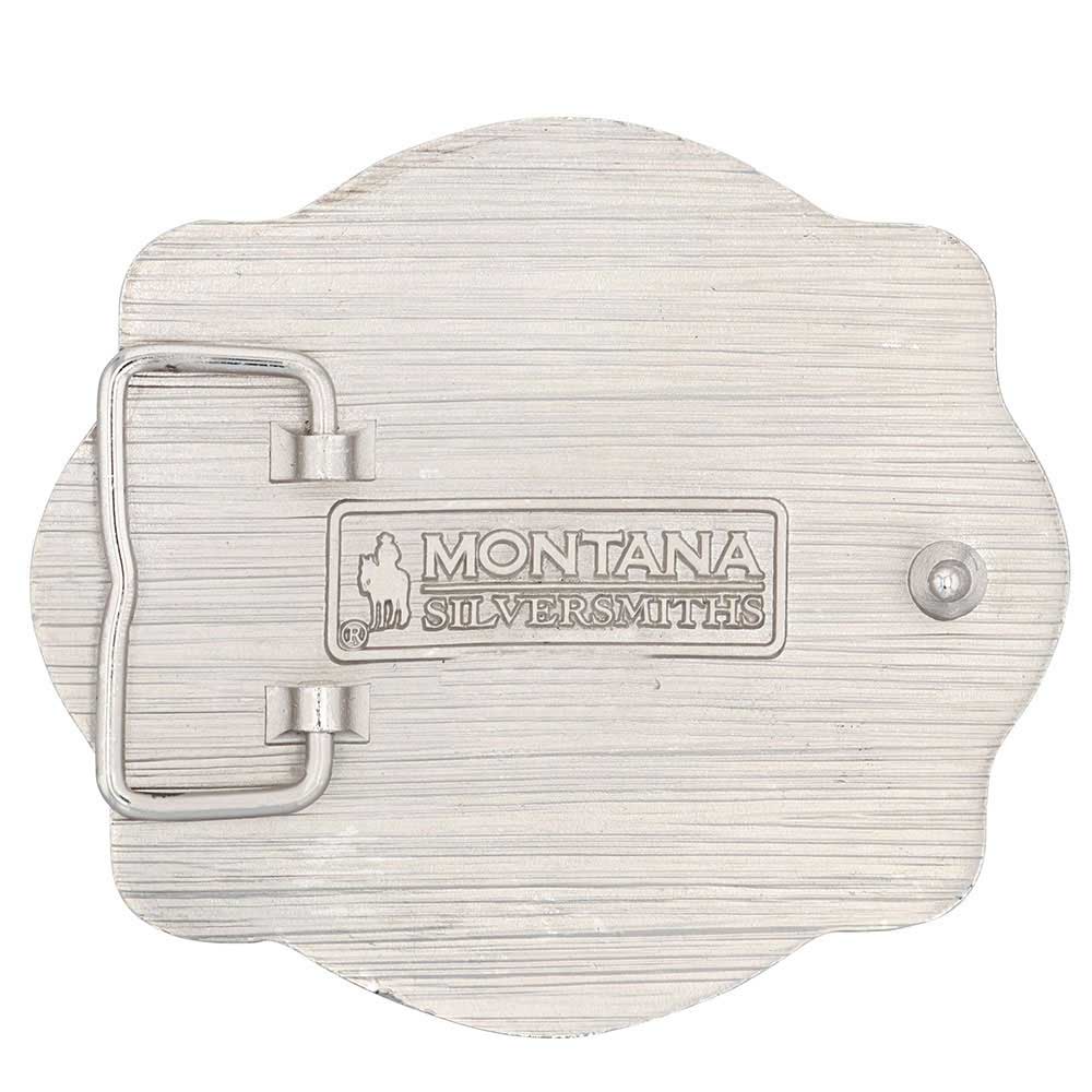 Montana Silversmiths Boucle de ceinture A-Blaze Bull Rider à cadre en filigrane