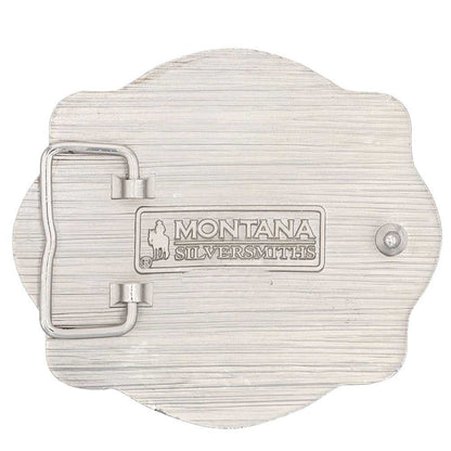 Montana Silversmiths Boucle de ceinture A-Blaze Bull Rider à cadre en filigrane
