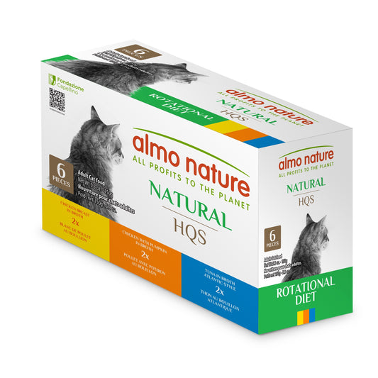 Almo Nature Hqs Natural "rotational Diet" Pour Chat - Sélection De Poulet Et Thon 6x150gr