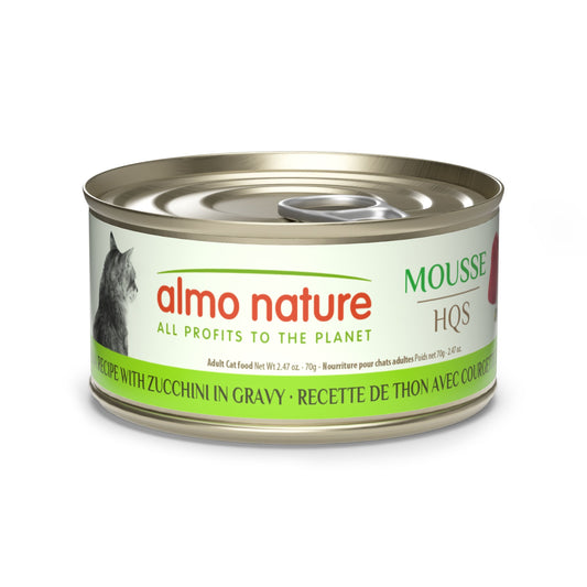 Almo Nature Hqs Natural Chat - Mousse, Recette De Thon Avec Courgette En Sauce 70gr
