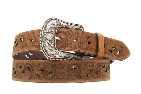 Ariat Ceinture large mode pour femme – brun, motif paisley découpé