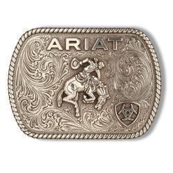 Ariat Rectangle Vintage Saddle Bronc Argenté Ancien