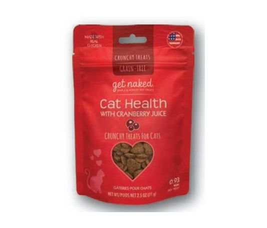 Get Naked Chat En Santé, Gâteries Croquantes Avec Jus De Canneberge, Sans Grains 2,5oz