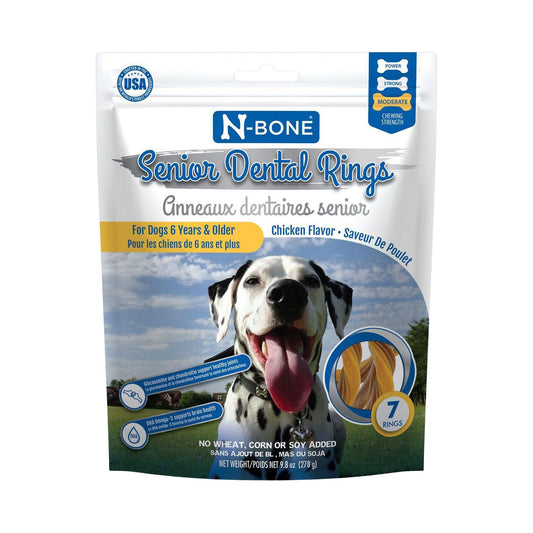 N-bone Anneau Dentaire Pour Chien Sénior, Poulet (pqt 7) 9,8oz