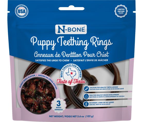 N-bone Anneau Dentaire Pour Chiot, Arôme De Côtes Rôties (pqt 3) 3.6oz