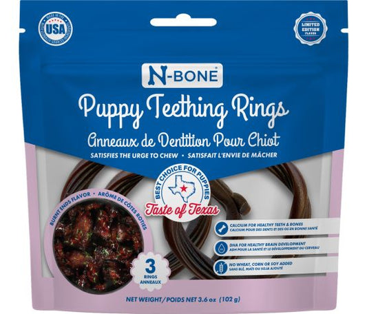 N-bone Anneau Dentaire Pour Chiot, Arôme De Côtes Rôties (pqt 3) 3.6oz