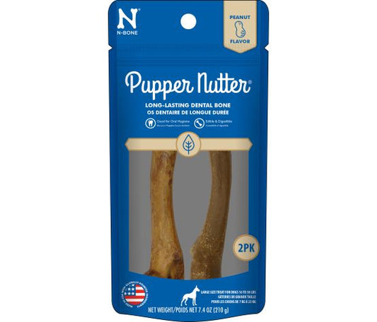 N-bone Pupper Nutter Gâterie Pour Chien à Saveur D'arachides, Large (pqt 2) 7.4oz