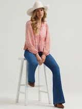 WRANGLER BESPOKE FLARE HIGH RISE IVY - JEANS POUR FEMME