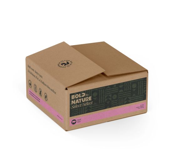 Bold by nature Nourriture crue Sélect porc pour chiens 12lbs