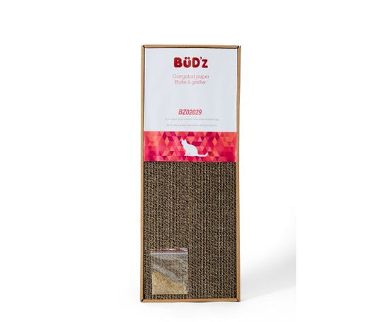 Bud'z Boite à Gratter En Carton, Avec Sachet D'herbe à Chat 56x22x5cm