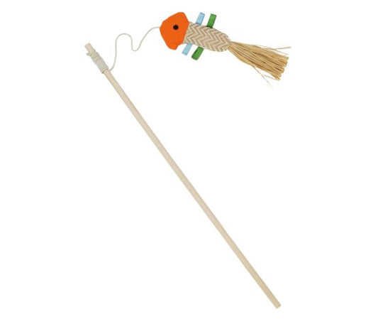 Bud'z Jouet Pour Chat - Canne à Pêche 40cm Et Méduse 19cm, Orange