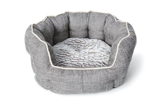 Bud'z Lit Rond à Rebords élevés, Deluxe - Gris
