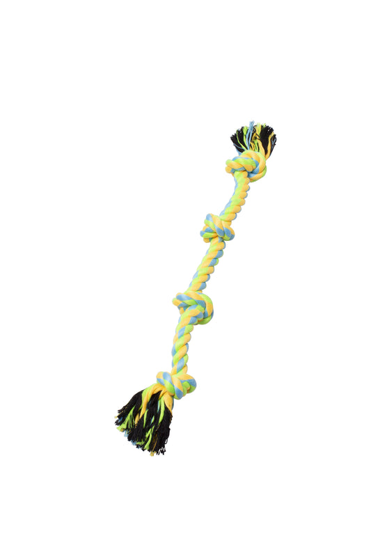 Bud'z Jouet De Corde Pour Chien, Avec 4 Noeuds - Vert Et Jaune 40cm