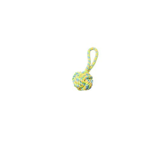 Bud'z Jouet De Corde Pour Chien, Pomme De Touline Avec Boucle - Vert Et Jaune 19cm