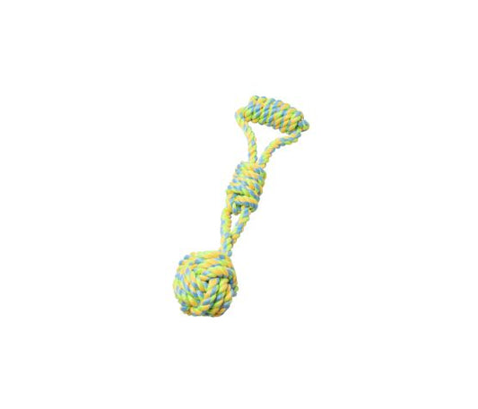 Bud'z Jouet De Corde Pour Chien, Pomme De Touline Avec Poignée - Vert Et Jaune 34cm