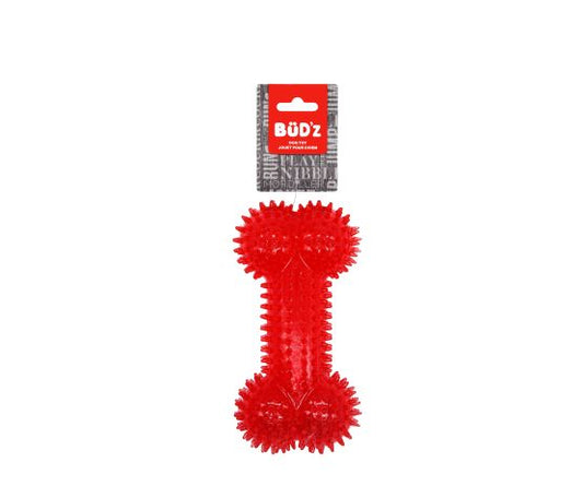 Bud'Z Jouet En Caoutchouc Pour Chien Os A Pointe Rouge 16cm