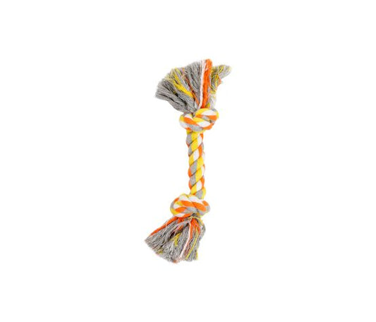 Bud'z Jouet De Corde Pour Chien, Avec 2 Noeuds - Orange Et Jaune 22cm