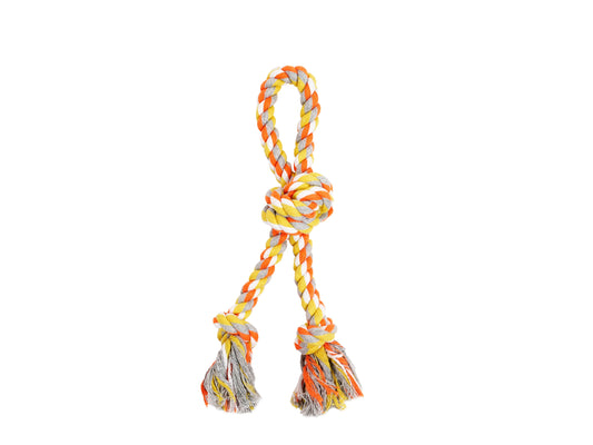 Bud'z Jouet De Corde Pour Chien, Double Avec 3 Noeuds - Orange Et Jaune 30cm
