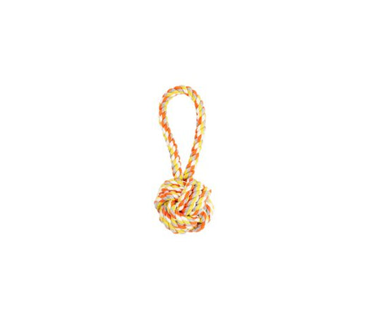 Bud'z Jouet De Corde Pour Chien, Pomme De Touline Avec Boucle - Orange Et Jaune 19cm