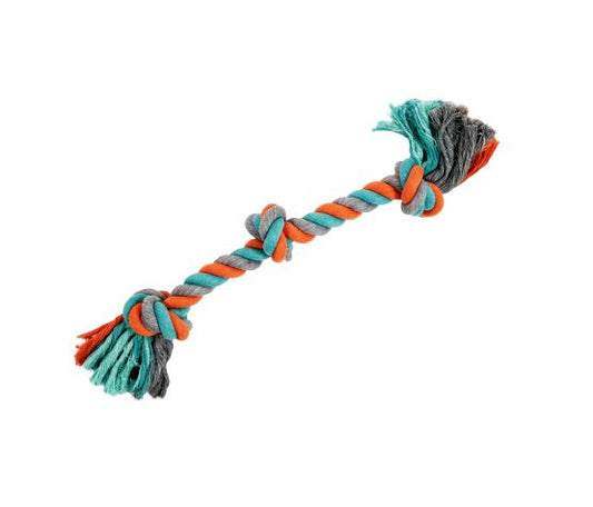Bud'z Jouet De Corde Pour Chien, Avec 3 Noeuds - Large, Orange Et Bleu 58cm