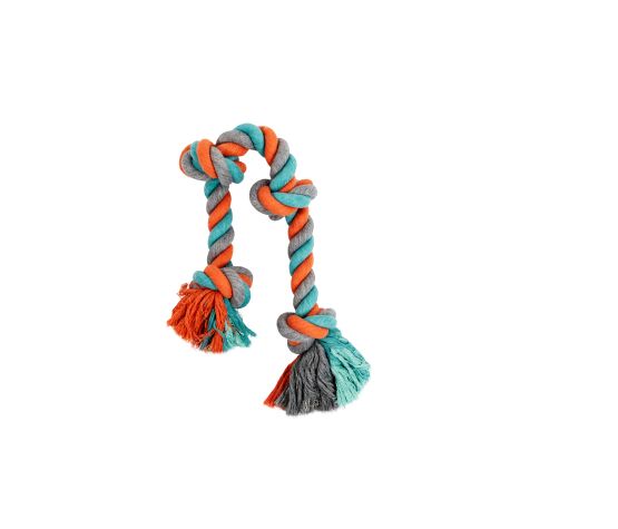 Bud'z Jouet De Corde Pour Chien, Avec 4 Noeuds - Large, Orange Et Bleu 58cm