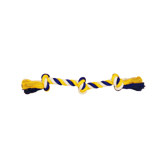 Bud'z Jouet De Corde Pour Chien, Avec 3 Noeuds - Large, Bleu Et Jaune 58cm