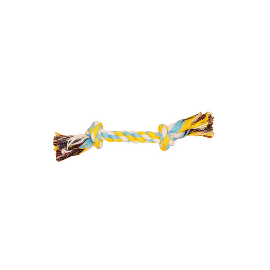 Bud'z Jouet De Corde Pour Chien, Avec 2 Noeuds - Bleu Ciel Et Jaune 22cm