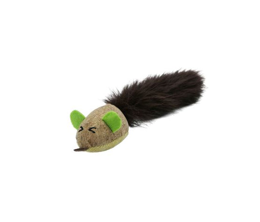 Bud'z Jouet Pour Chat, Avec Tube D'herbe à Chat - Souris à Queue Soyeuse, Liège 25.5cm