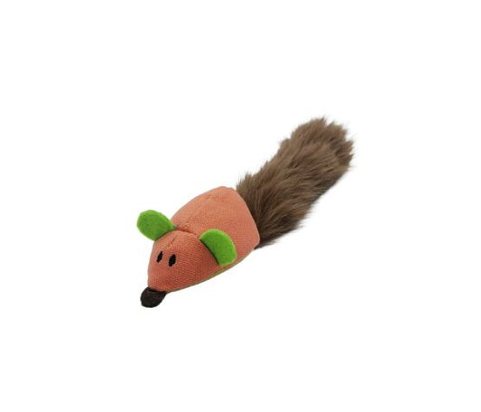 Bud'z Jouet Pour Chat, Avec Tube D'herbe à Chat - Souris à Queue Soyeuse, Corail 25.5cm
