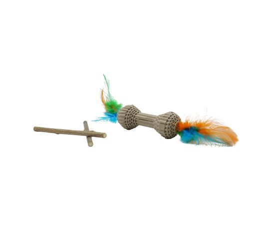 Bud'z Jouet Pour Chat, Duo Matatabi - Haltère Cartonné Avec Plumes 20cm