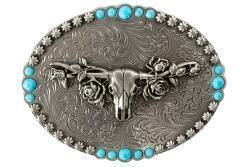 Blazin Roxx Roses Longhorn ovales à boucle pour dames