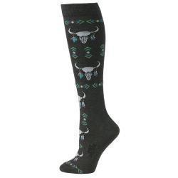 Boot Doctor Chaussettes pour femme – Tête de Taureau & Motif Diamant (Gris)