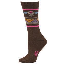 Boot Doctor Chaussettes pour femme – Style mi-mollet, brunes, motif Thunderbird et rayures