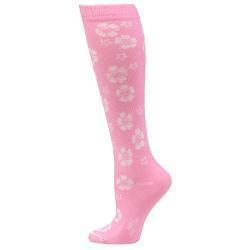 Boot Doctor Chaussettes pour femme – Par-dessus le mollet, roses, motif fleurs d’hibiscus et étoiles