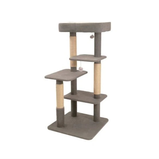 Bud'Z Arbre A Chat Soho Grand 4 Niveaux Gris 58X58X120.5Cm