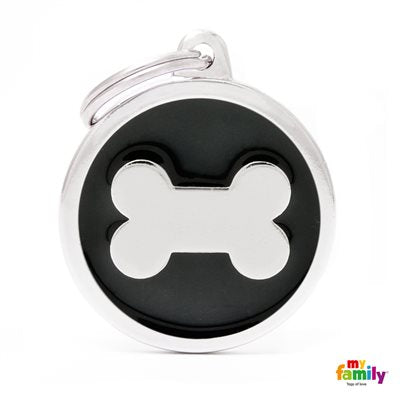 Medaille Black Big Circle Bone