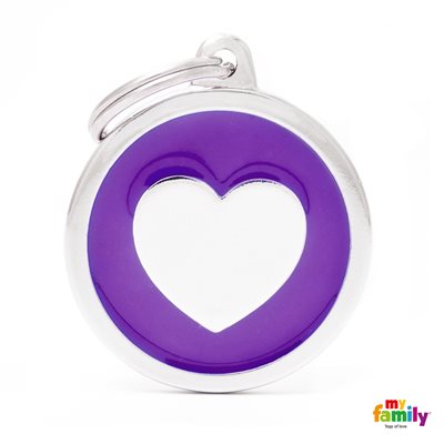 Medaille Purple Big Circle Heart