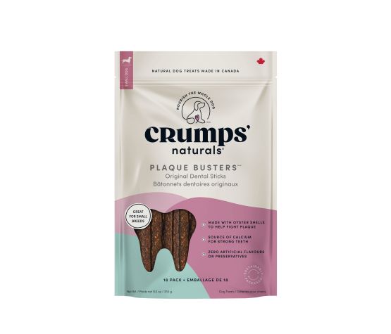 Crumps' Naturals Gâteries Pour Chien, "plaque Busters" 3.5" Orignal Pqt 18