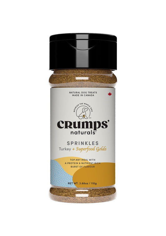 Crumps' Naturals Gâteries Pour Chien, Flocons à Saupoudrer, Dinde + Superaliment Or 110g