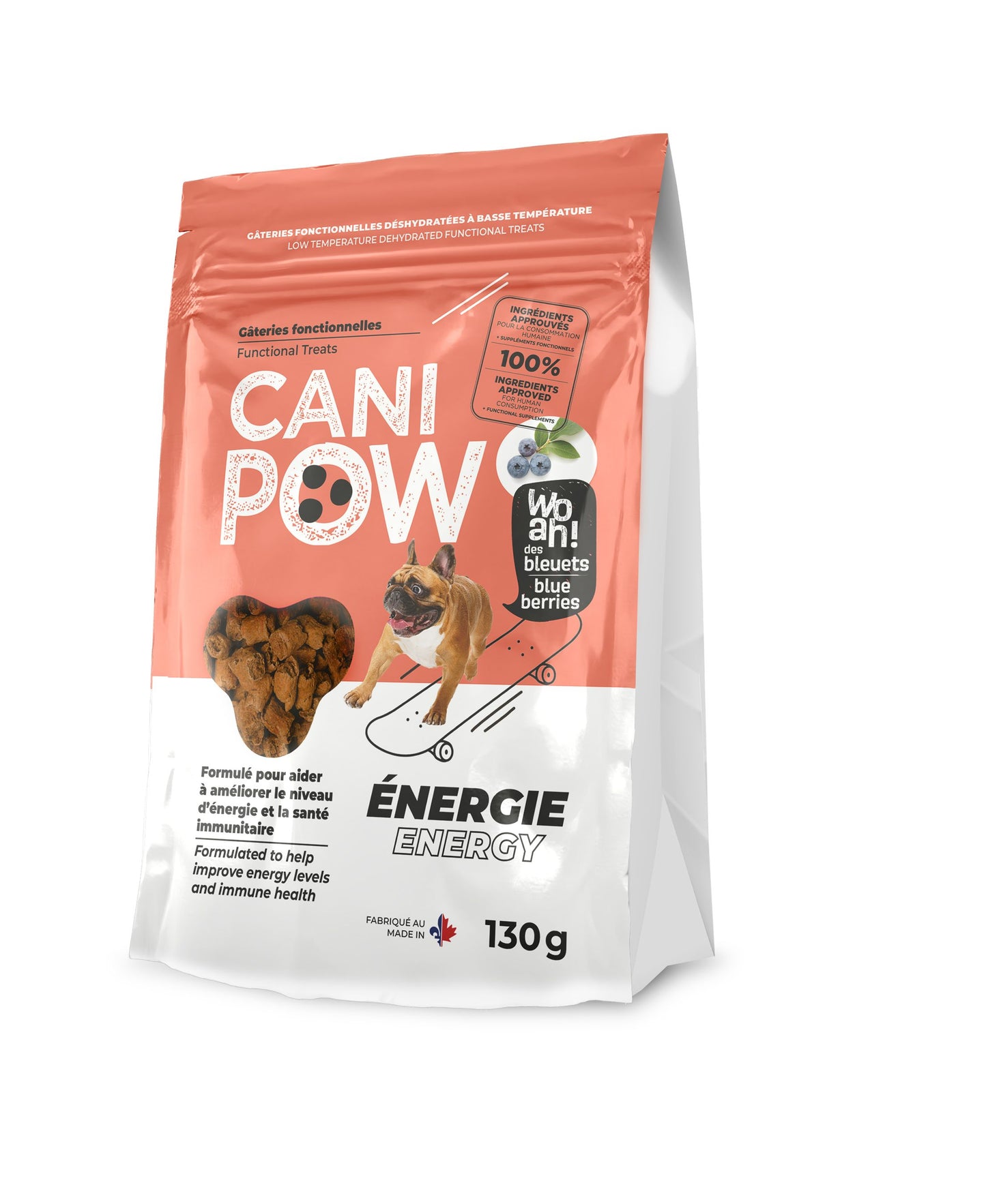 Cani Pow Gâteries Fonctionnelles Pour Chien - énergie 130gr