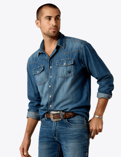 Ariat Chemise en denim MNS coupe rétro Homme