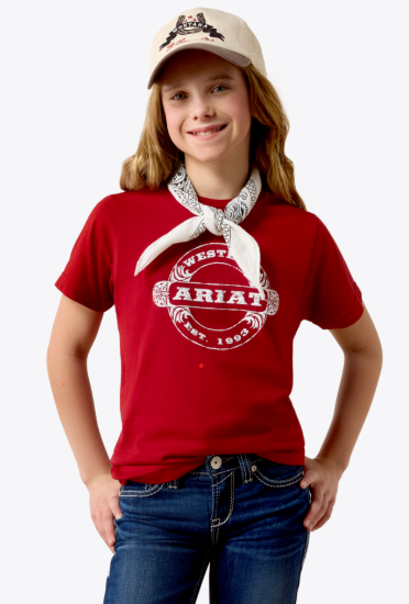 Ariat T-shirt YTH Western 1993 Enfant Rouge