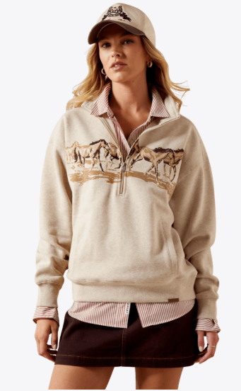 Ariat Sweat-shirt WMS Running Wild à demi-zip Femme