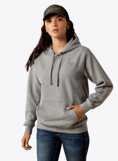 Ariat Sweat à capuche WMS Logo 2.0 Femme Gris